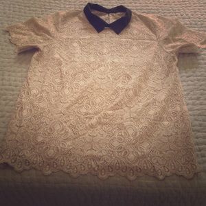 Lace collared blouse